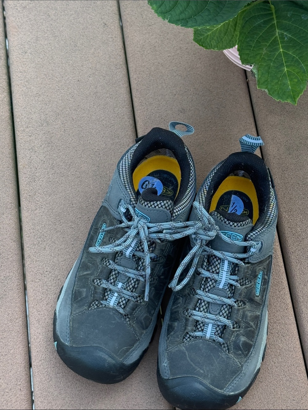 Keen Gray and Light Blue Trail Shoes